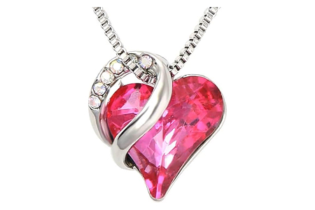 SUTLEJ TrendSetter Classic Style1Pc Heart Pendant Crystal Necklace Romantic Shinning Jewelry Gift for Girl Birthstone heart necklace - Image 7