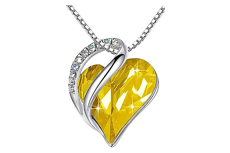 SUTLEJ TrendSetter Classic Style1Pc Heart Pendant Crystal Necklace Romantic Shinning Jewelry Gift for Girl Birthstone heart necklace - Image 5