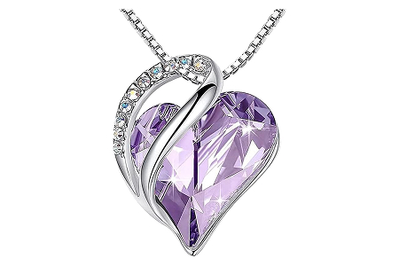 SUTLEJ TrendSetter Classic Style1Pc Heart Pendant Crystal Necklace Romantic Shinning Jewelry Gift for Girl Birthstone heart necklace - Image 3